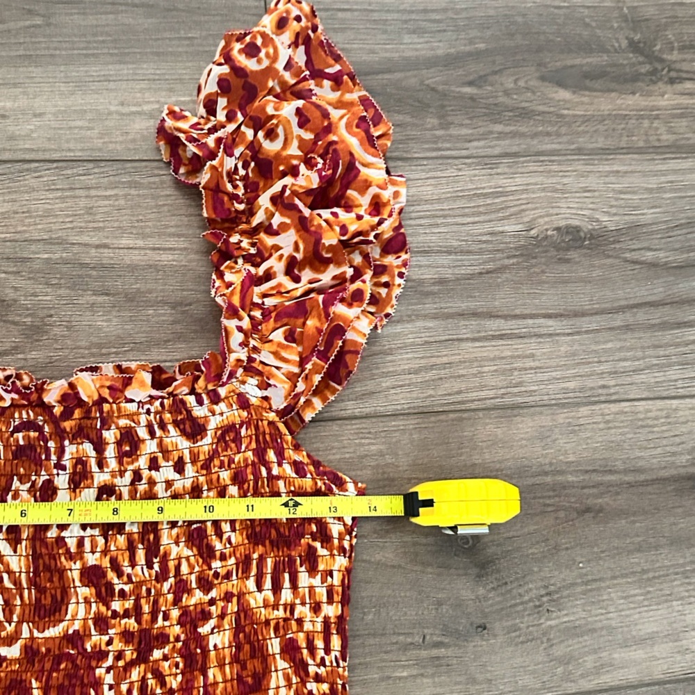 NWT! House of Harlow 1960 Floral Flutter Sleeve Smocked Tiered Maxi Dress Small - Picture 9 of 10